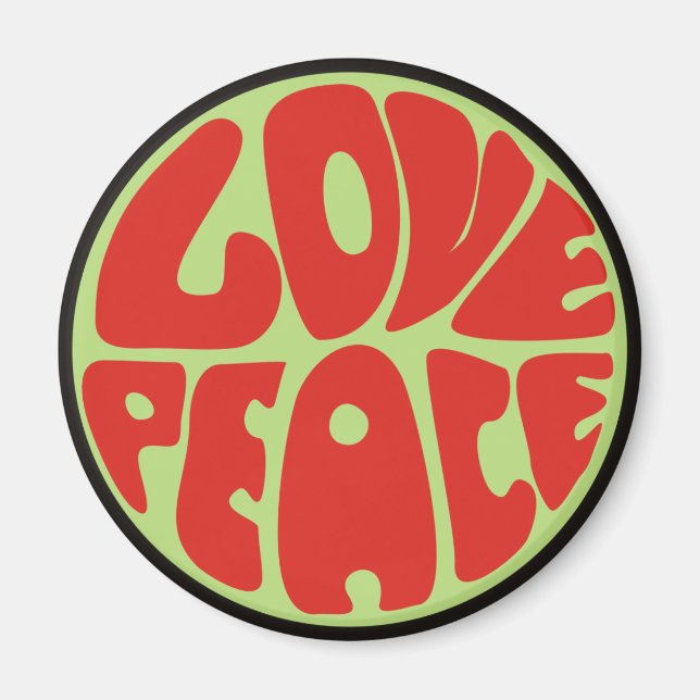 Imã hippy love peace dito (Frente)