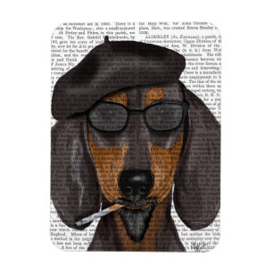 Ímã Hipster Dachshund Black e Tan