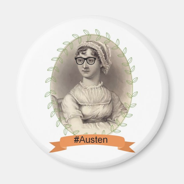 Imã Hipster Jane Austen (Frente)
