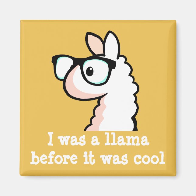 Imã Hipster Llama (Frente)