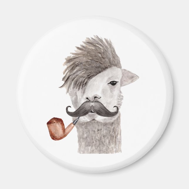 Imã Hipster Llama Magnet (Frente)