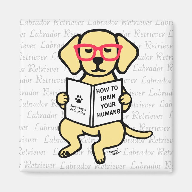 Imã Hipster Yellow Labrador Puppy (Frente)