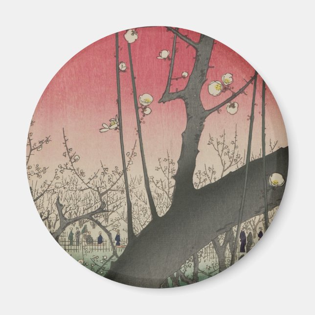 Imã Hiroshige Plum Estate Kameido: Japonês Vintage (Frente)