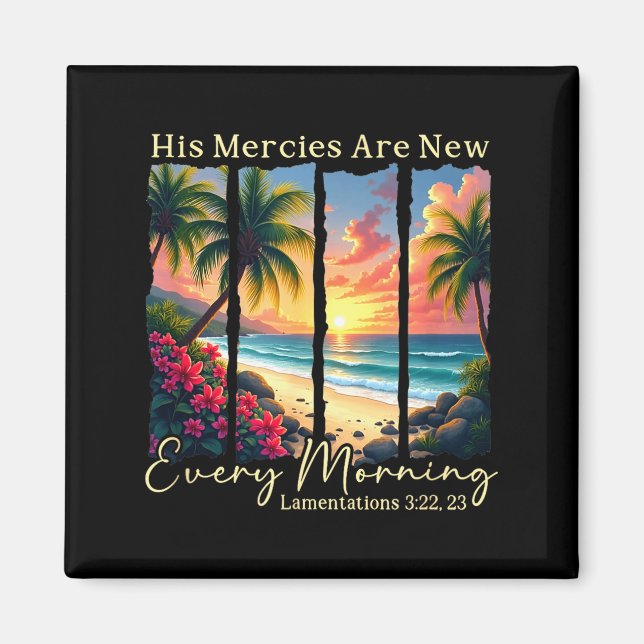 Imã His Mercies Are New Every Morning - Bible Verse Gi (Frente)