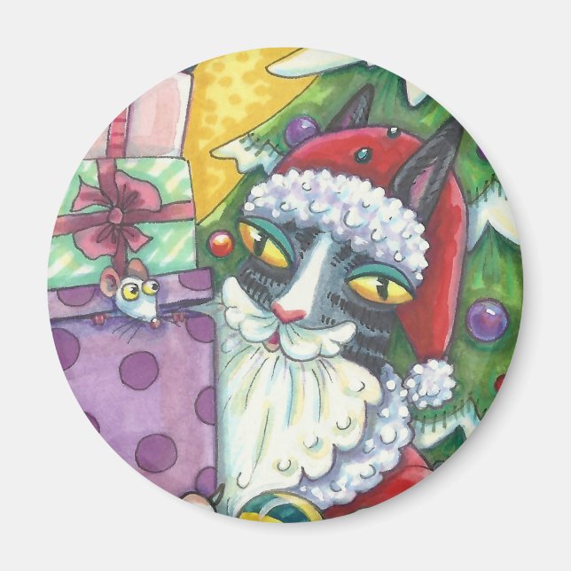 Imã Hiss N' Fitz CAT PAPAIS NOEIS CHRISTMAS MAGNET (Frente)