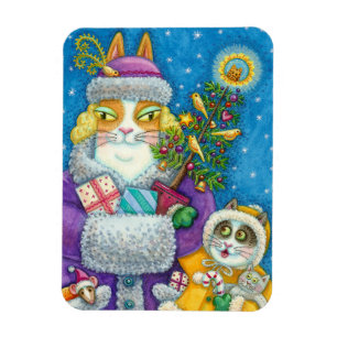 ÍMÃ HISS N' FITZ GATOS COMPRANDO NATAL, ÁRVORE DE PENA