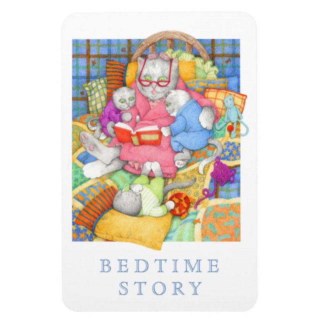 Ímã HISTÓRIA BEDTIME 4x6 - Magneta flexível - Branco (Vertical)