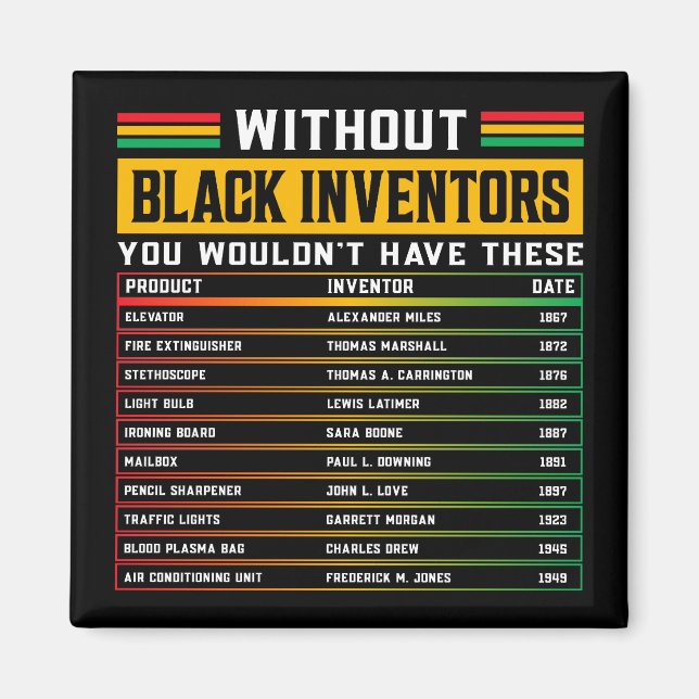 Imã História Dos Inventores Negros Esquecidos História (Frente)