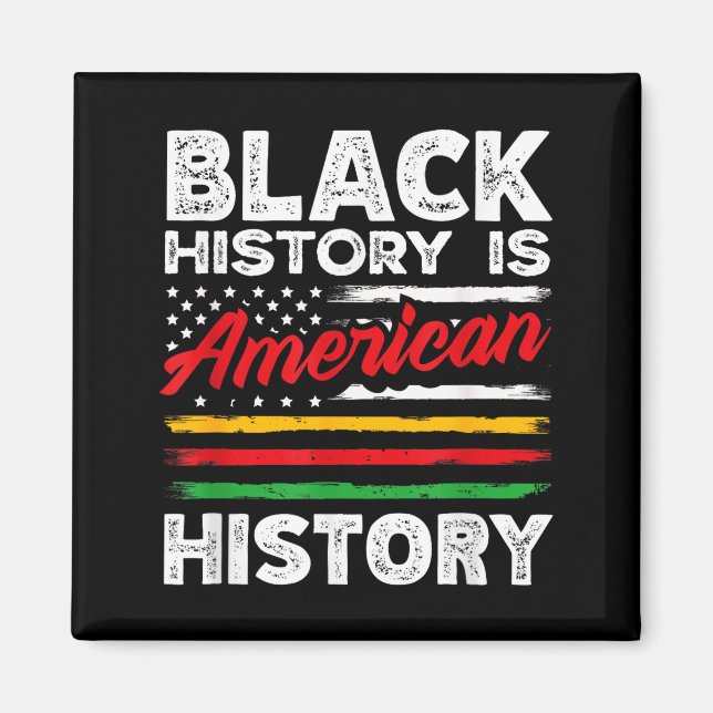 Imã História Negra É Bandeira Americana EUA Afro-Ameri (Frente)
