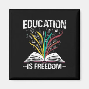 Imã História Negra Educação é Livro da Liberdade Preto