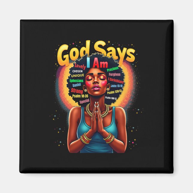 Imã História Negra Mês Deus Diz Que Eu Sou A Décima Sé (Frente)