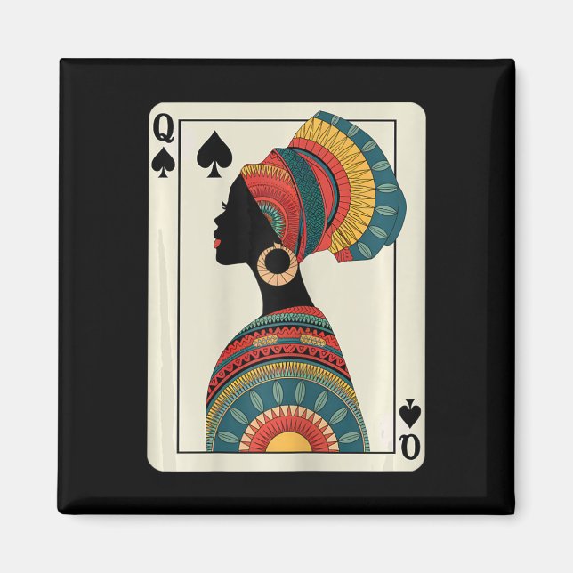 Imã História Negra Rainha Melanina Junet Afro-American (Frente)