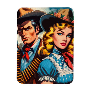 Ímã Histórias em quadrinhos Retro do Oeste Selvagem de