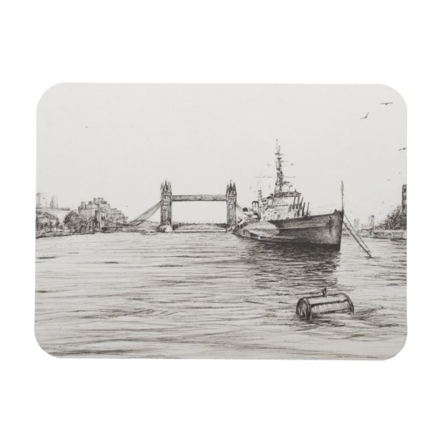 Ímã HMS Belfast no rio Tames London.2006 (Horizontal)