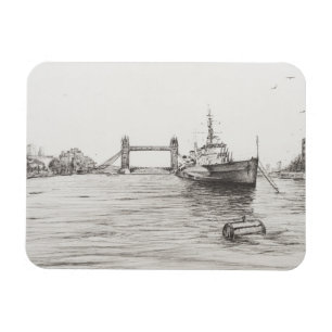 Ímã HMS Belfast no rio Tamisa London.2006