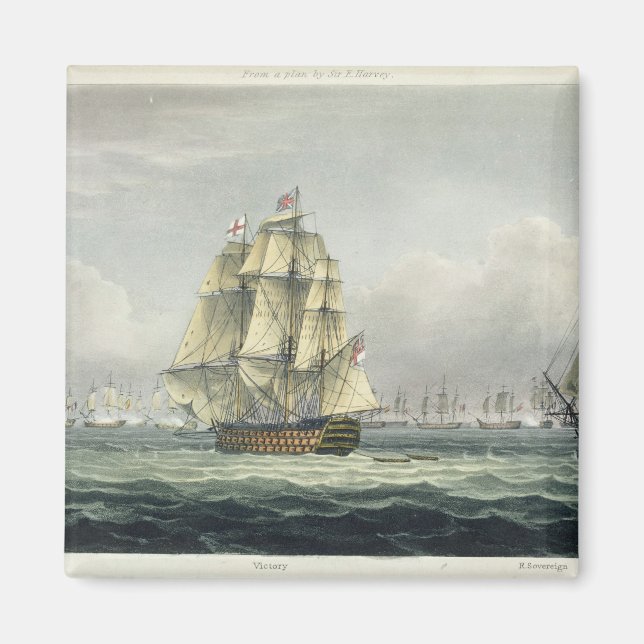 Imã HMS Victory navegando para a linha francesa flanqu (Frente)