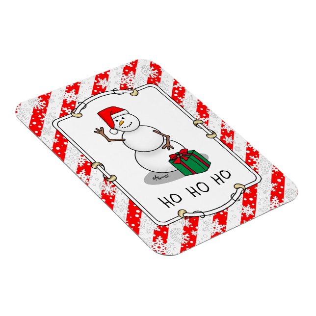 Ímã Ho Ho Feliz Papais noeis de Natal Bonito Snowman (Lado Direito)