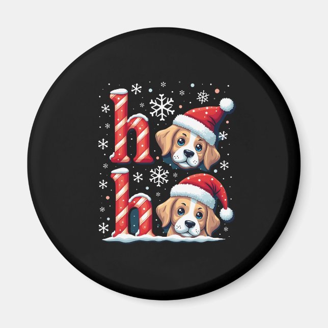 Imã Ho Ho Ho Great Pyrenees Dog Lover Christmas Santa  (Frente)