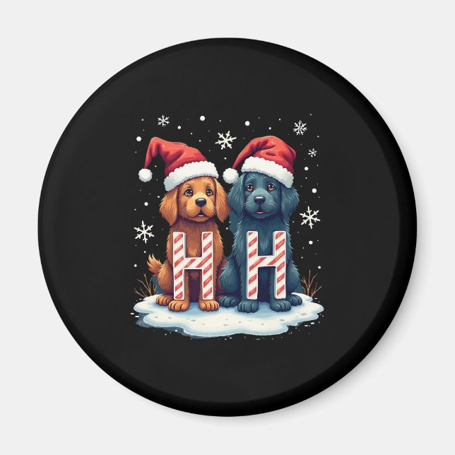 Imã Ho Ho Ho Great Pyrenees Dog Lover Christmas Santa  (Frente)