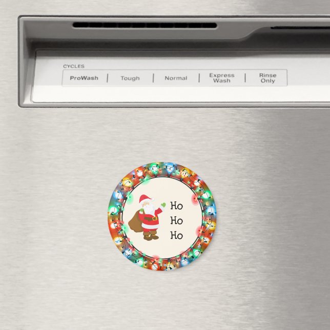 Imã Ho Ho Papai Noel com Luzes de Natal (In Situ (Dishwasher))