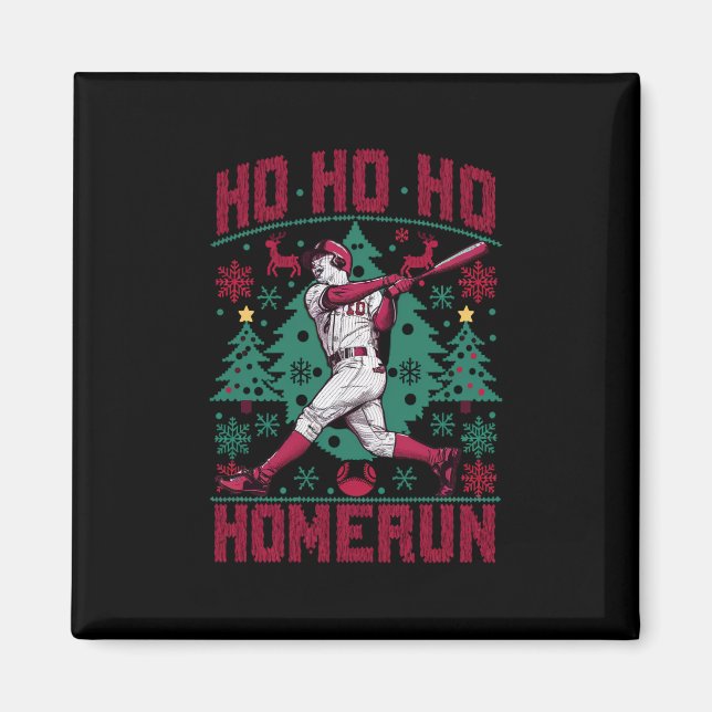 Imã Ho Homerun Baseball Febre Suéter de Natal Feio (Frente)