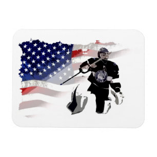 Ímã Hockey Goalie e Bandeira dos EUA