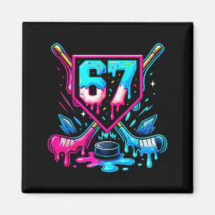 Imã Hockey Gotejamento 6 7 Número 67 Seis Sete Meme Ho