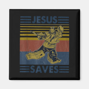 Imã Hockey Jesus Salva Piada de Hockey A Caixa de Pena