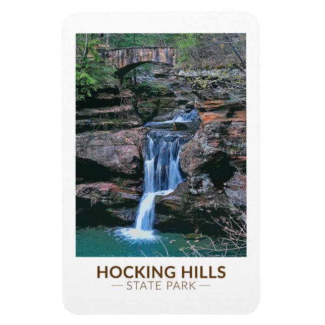 Ímã Hocking Colinas State Park Ohio Art (Vertical)