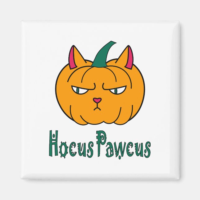 Imã Hocus pawcus Halloween abóbora gengibre magia (Frente)