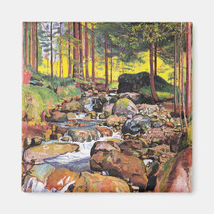 Imã Hodler - Floresta com um Fluxo de Montanha, arte f