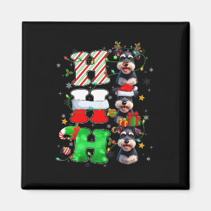 Imã Hohoho Schnauzer Papais noeis Elf Hat Reindeer Cri