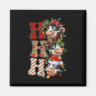 Imã Hohoho Vaca Papai Noel Hat Reindeer Feliz Christm
