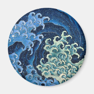 Imã Hokusai Feminine Wave Japão Vintage Ocean
