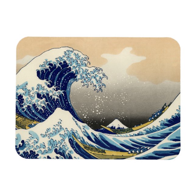 Ímã Hokusai O Magnet Da Onda De Excelente (Horizontal)