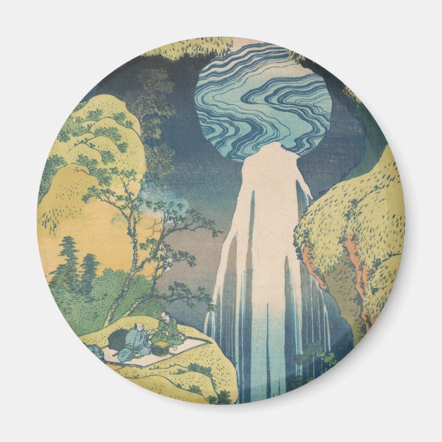Imã Hokusai Quedas Amida Japão Cachoeira  (Frente)