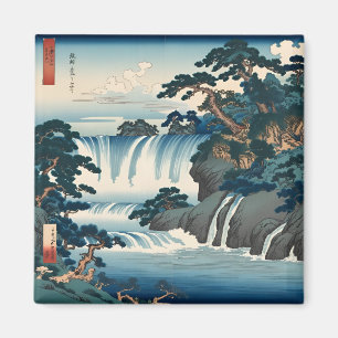 Imã Hokusai Ukiyo-e Japan Waterfall Blue