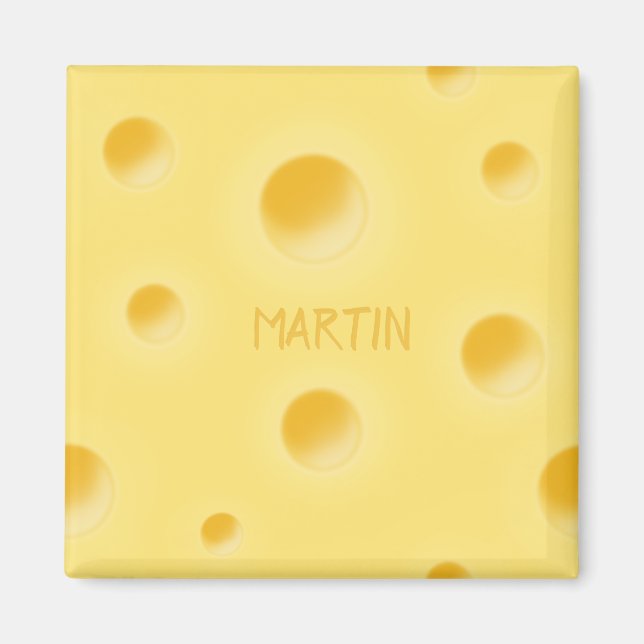 Imã Holey Swiss Cheese Personalizada Yellow Cheesy (Frente)