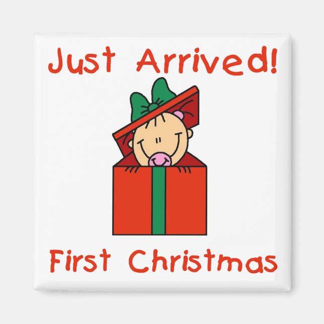 Imã Holiday Baby Girl acabou de chegar Camisetas e pre (Frente)