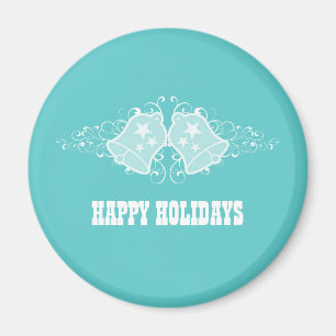 Imã Holiday Bells and Swirls Magnet, Aqua