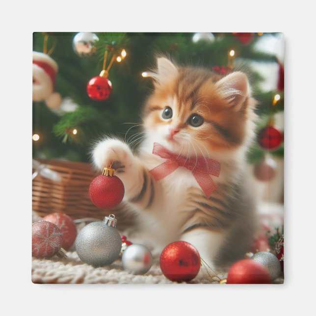 Imã Holiday Kitten Magnet (Frente)