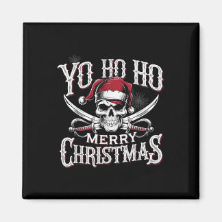 Imã Holiday Pirate Yo Ho Ho Merry Christmas Santa Hat