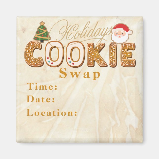 Imã Holidays Cookies Swap Invitation  (Frente)