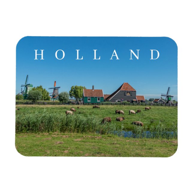 Ímã Holland Zaanse Schans vê imã de geladeira (Horizontal)
