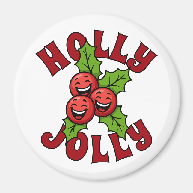 Imã Holly Jolly Funny Rindo Holly Christmas (Frente)