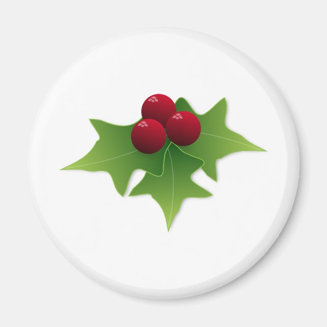 Imã Holly Leaf com Berries (Frente)