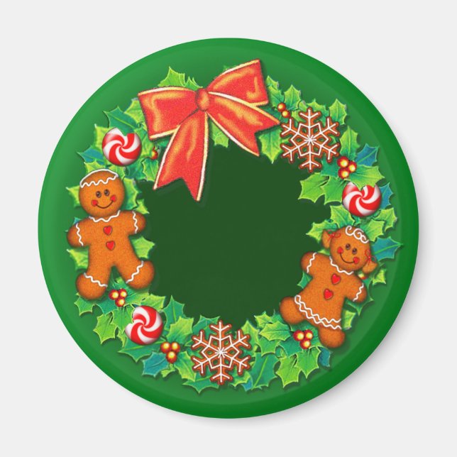 Imã HOLLY, PINWHEELS & GINGER WREATH de SHARON SHARPE (Frente)