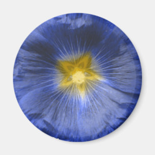 Imã Hollyhock Flower BeauBonito Magnético Azul