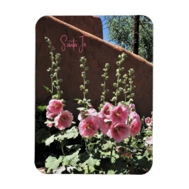 Ímã Hollyhocks and Adobe Santa Fe New Mexico Magnet