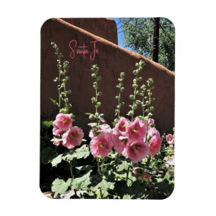 Ímã Hollyhocks and Adobe Santa Fe New Mexico Magnet